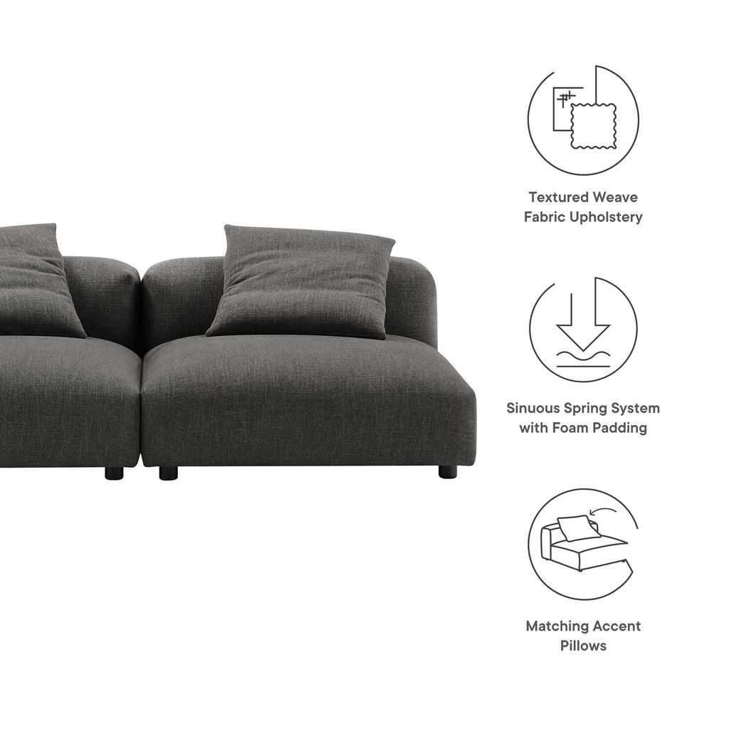 Modway Solace 2-Piece Modular Upholstered Fabric Sofa FredCo