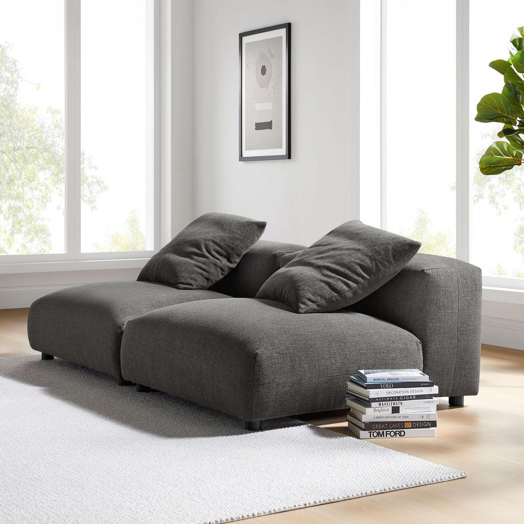 Modway Solace 2-Piece Modular Upholstered Fabric Sofa FredCo