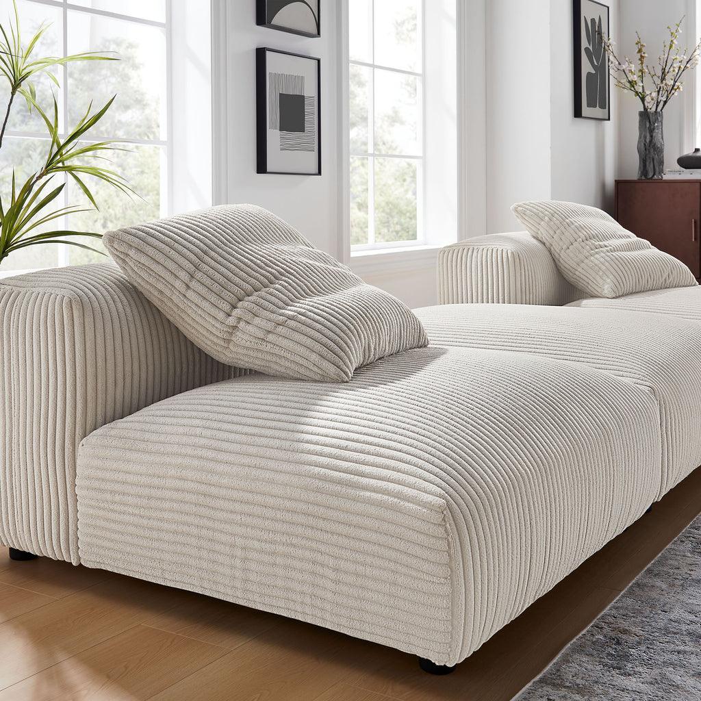 Modway Solace 3-Piece Modular Corduroy Upholstered Sectional Sofa FredCo