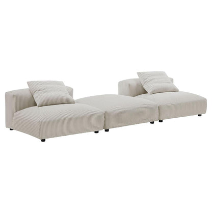 Modway Solace 3-Piece Modular Corduroy Upholstered Sectional Sofa FredCo
