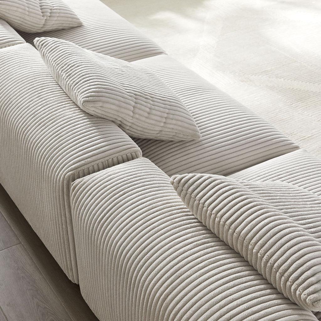 Modway Solace 3-Piece Modular Corduroy Upholstered Sofa FredCo