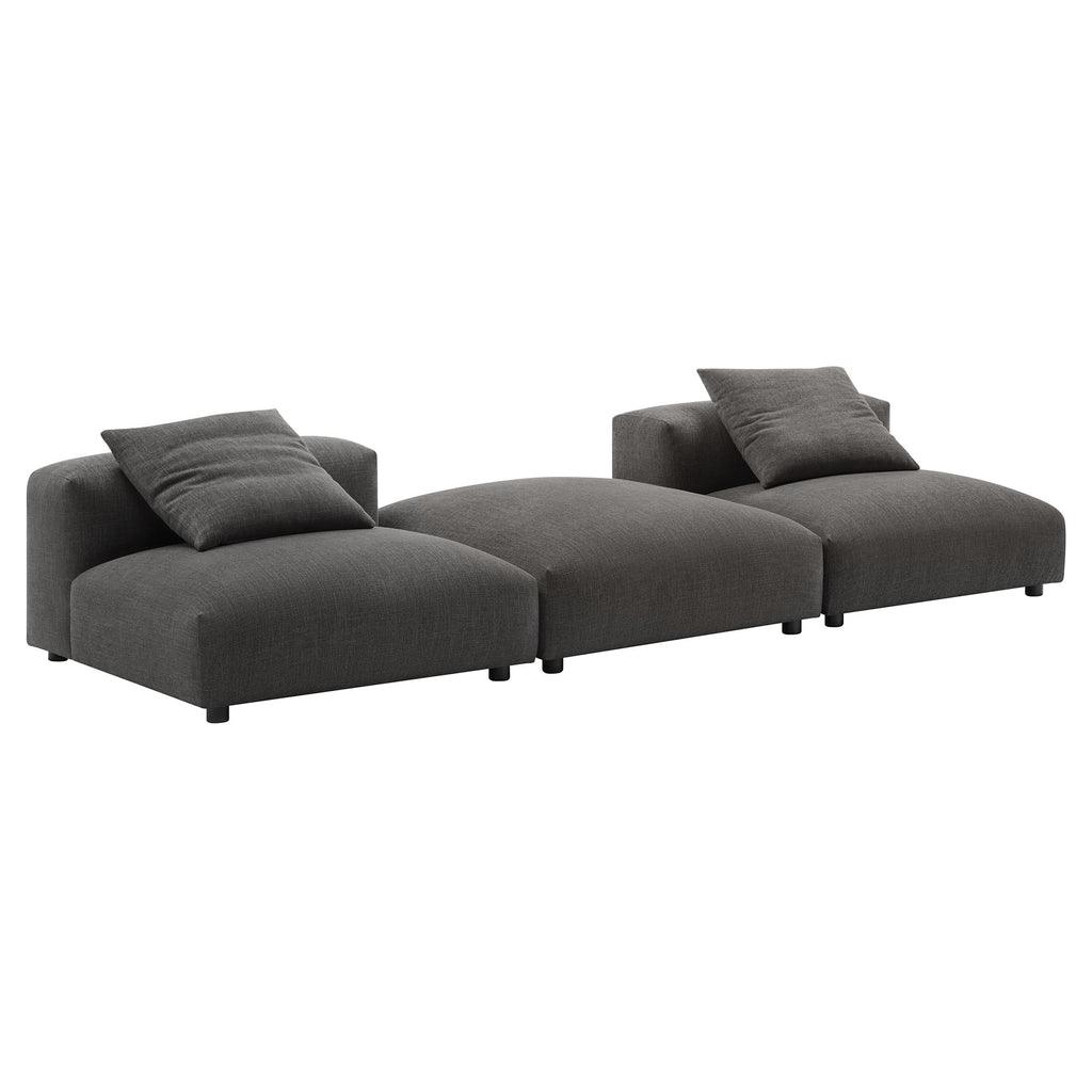 Modway Solace 3-Piece Modular Upholstered Fabric Sectional Sofa FredCo