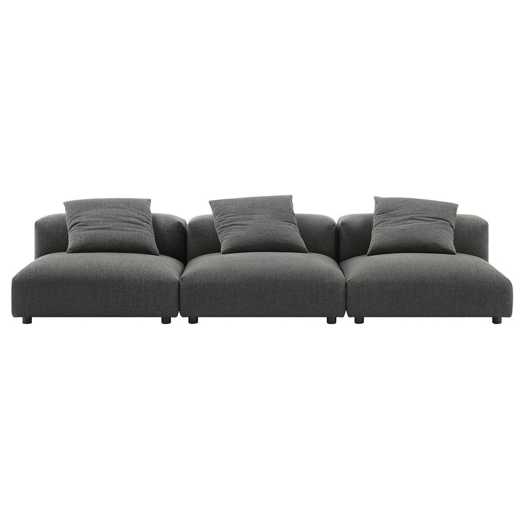 Modway Solace 3-Piece Modular Upholstered Fabric Sofa FredCo