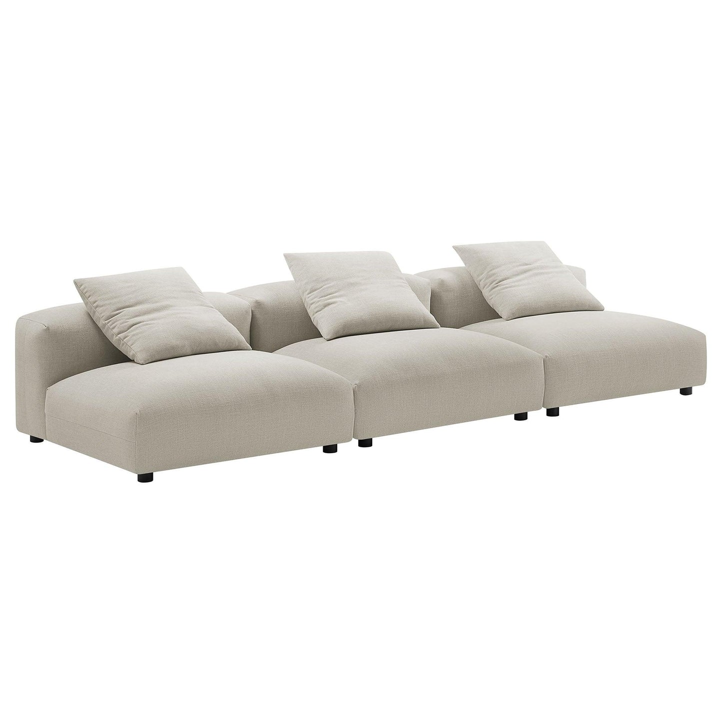Modway Solace 3-Piece Modular Upholstered Fabric Sofa FredCo
