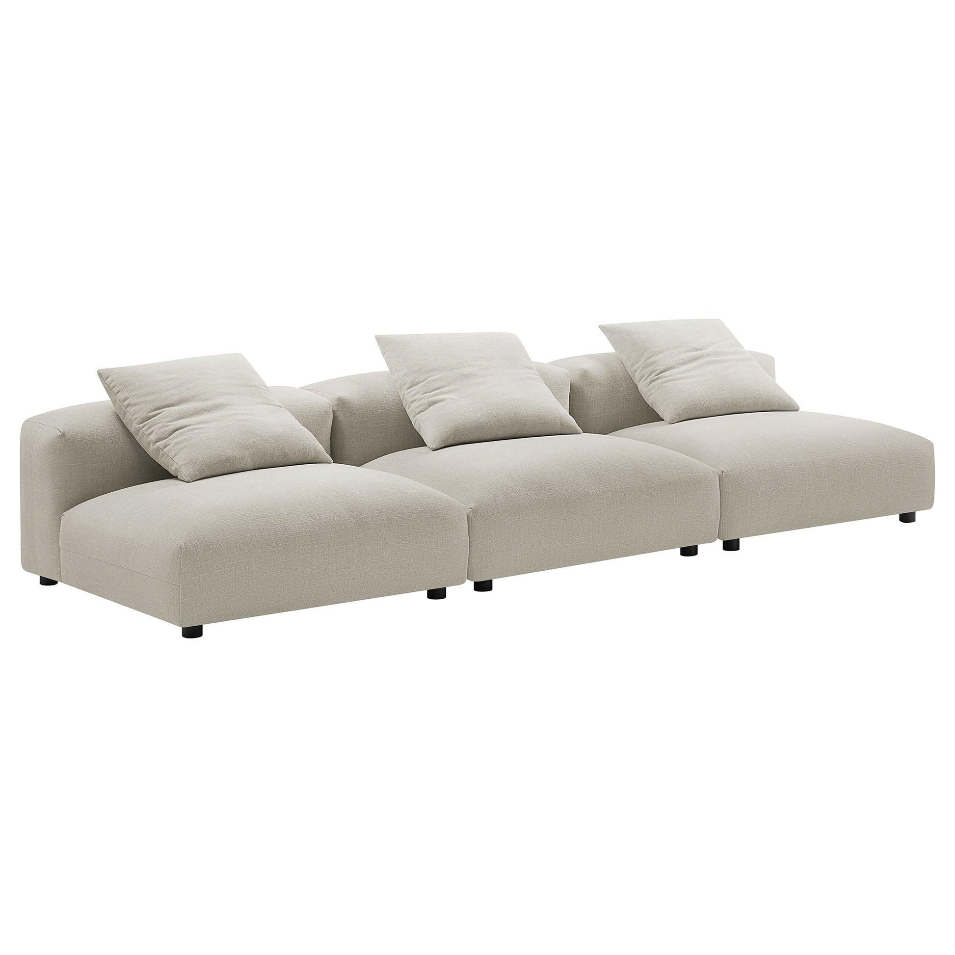 Modway Solace 3-Piece Modular Upholstered Fabric Sofa FredCo