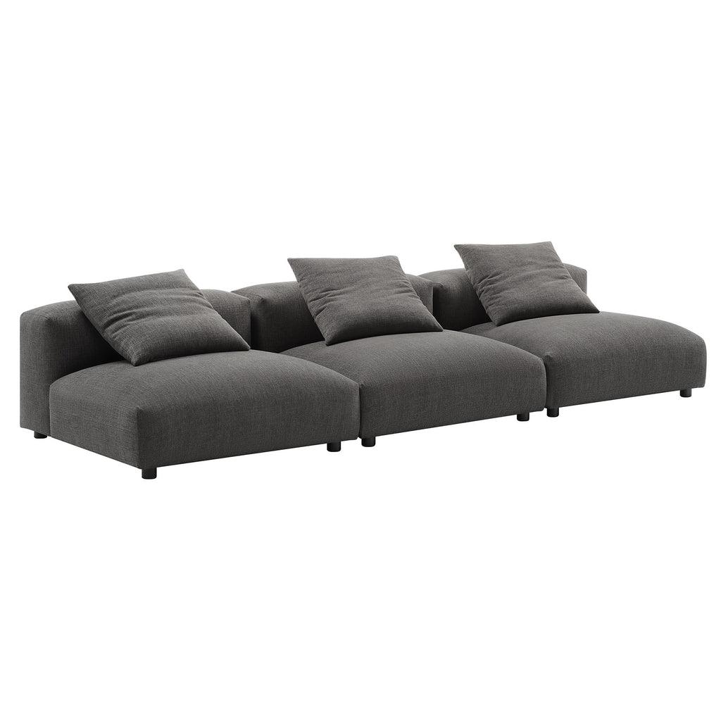 Modway Solace 3-Piece Modular Upholstered Fabric Sofa FredCo