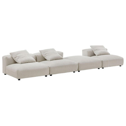 Modway Solace 4-Piece Modular Corduroy Upholstered Sectional Sofa FredCo
