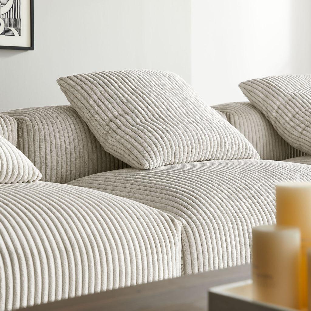 Modway Solace 4-Piece Modular Corduroy Upholstered Sectional Sofa FredCo