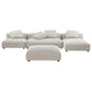Modway Solace 4-Piece Modular Corduroy Upholstered Sectional Sofa With Ottoman FredCo
