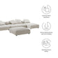 Modway Solace 4-Piece Modular Corduroy Upholstered Sectional Sofa With Ottoman FredCo
