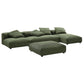 Modway Solace 4-Piece Modular Corduroy Upholstered Sectional Sofa With Ottoman FredCo
