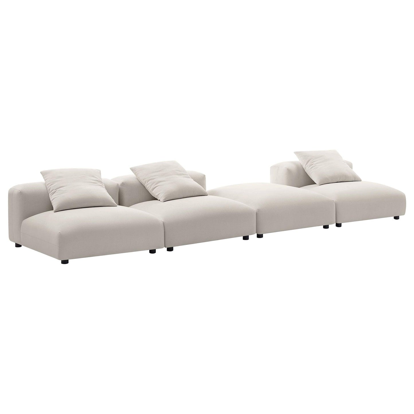 Modway Solace 4-Piece Modular Upholstered Fabric Sectional Sofa FredCo