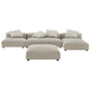 Modway Solace 4-Piece Modular Upholstered Fabric Sectional Sofa With Ottoman FredCo