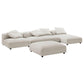 Modway Solace 4-Piece Modular Upholstered Fabric Sectional Sofa With Ottoman FredCo