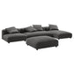 Modway Solace 4-Piece Modular Upholstered Fabric Sectional Sofa With Ottoman FredCo