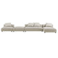 Modway Solace 4-Piece Modular Upholstered Fabric Sectional Sofa With Ottoman FredCo