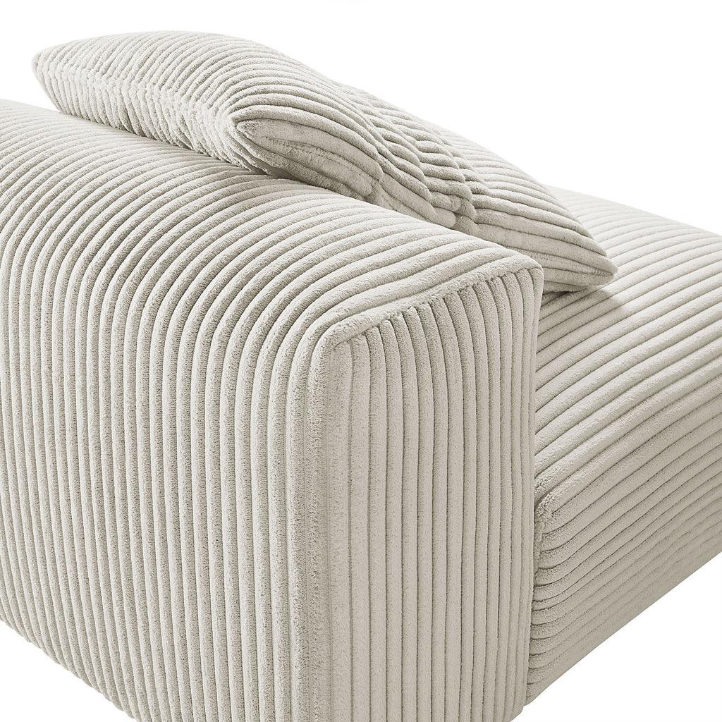 Modway Solace Modular Corduroy Upholstered Armless Chair FredCo