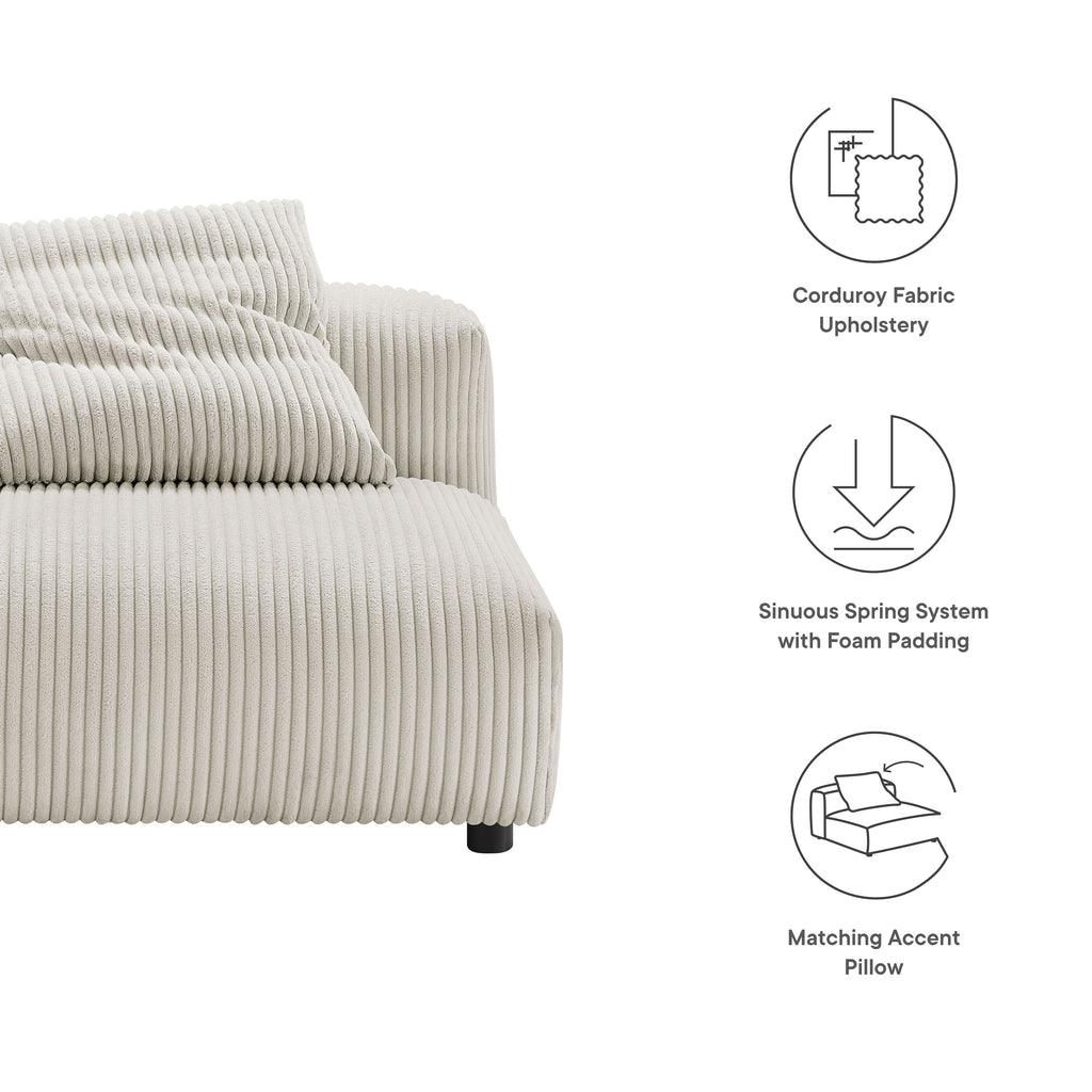 Modway Solace Modular Corduroy Upholstered Armless Chair FredCo