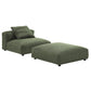 Modway Solace Modular Corduroy Upholstered Armless Chair and Ottoman Set FredCo