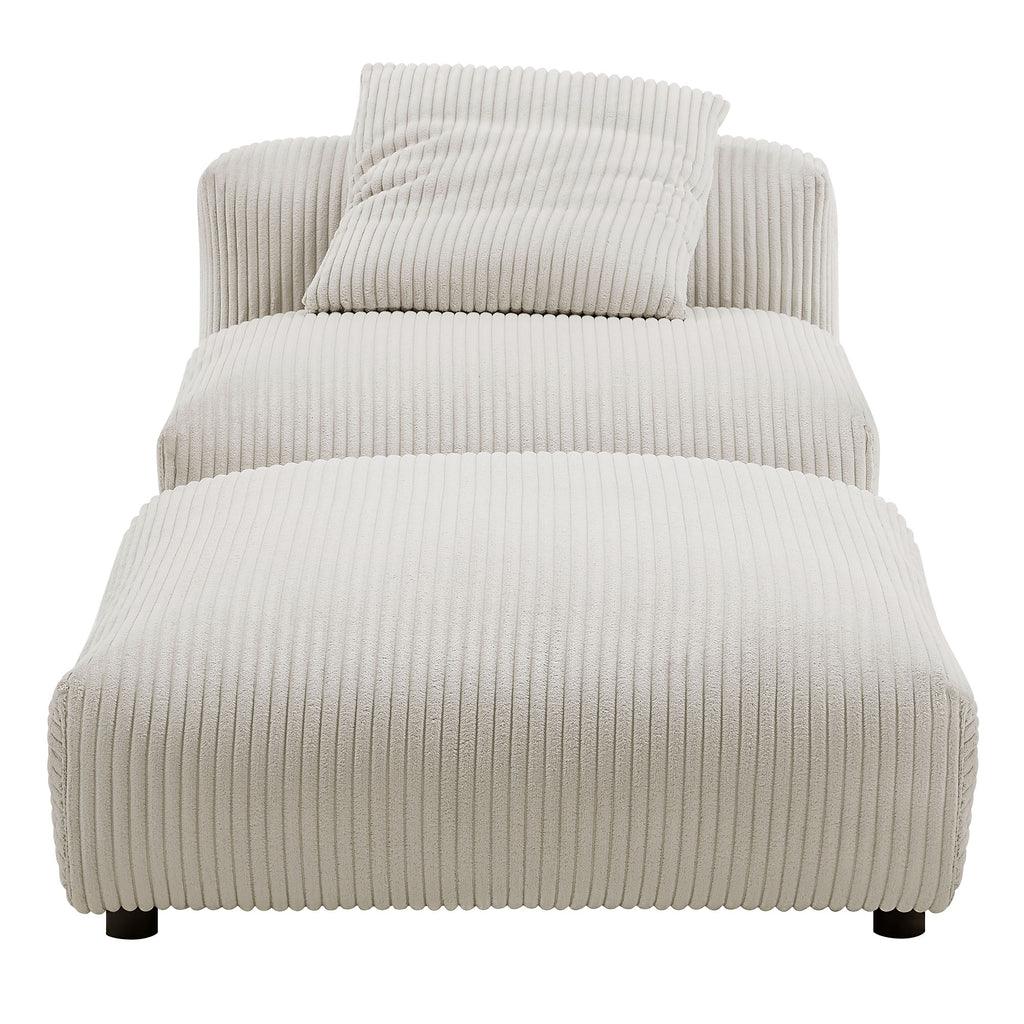 Modway Solace Modular Corduroy Upholstered Armless Chair and Ottoman Set FredCo