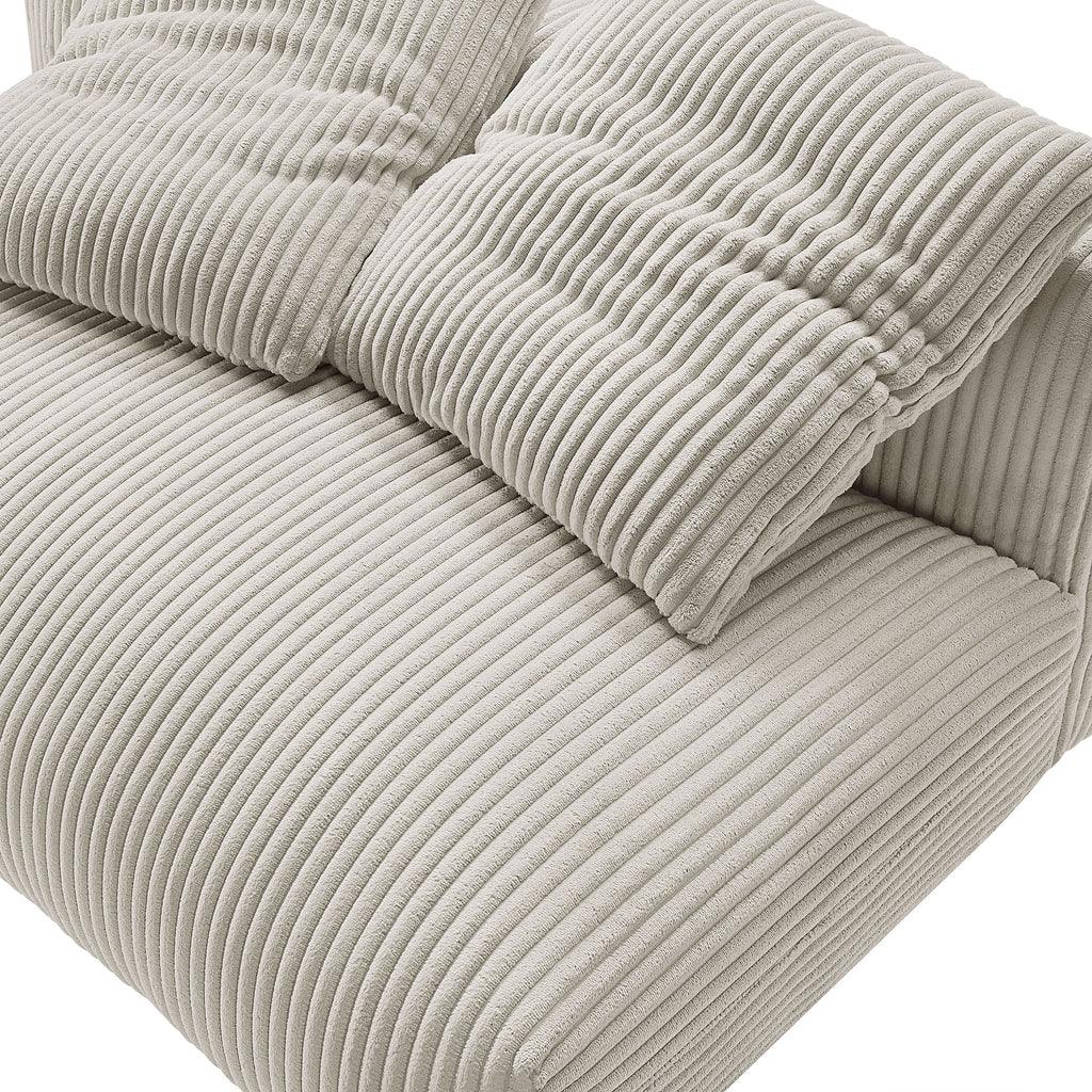 Modway Solace Modular Corduroy Upholstered Armless Loveseat FredCo