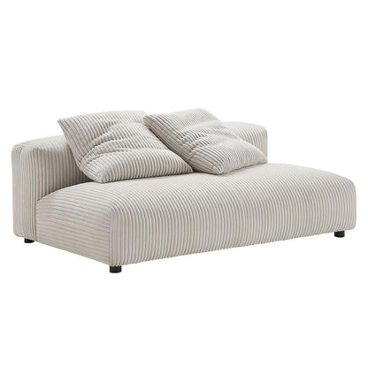 Modway Solace Modular Corduroy Upholstered Armless Loveseat FredCo