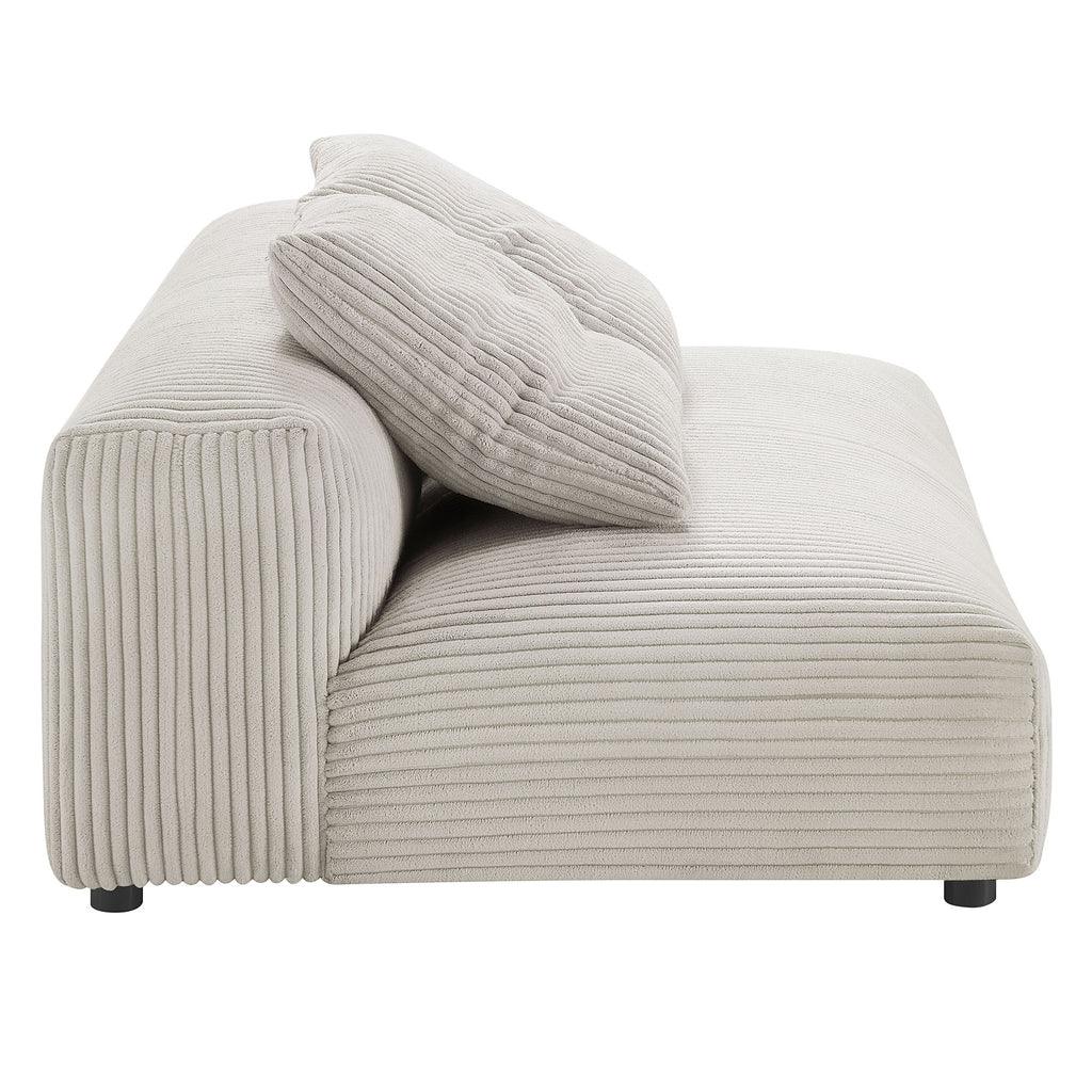 Modway Solace Modular Corduroy Upholstered Armless Loveseat and Ottoman Set FredCo