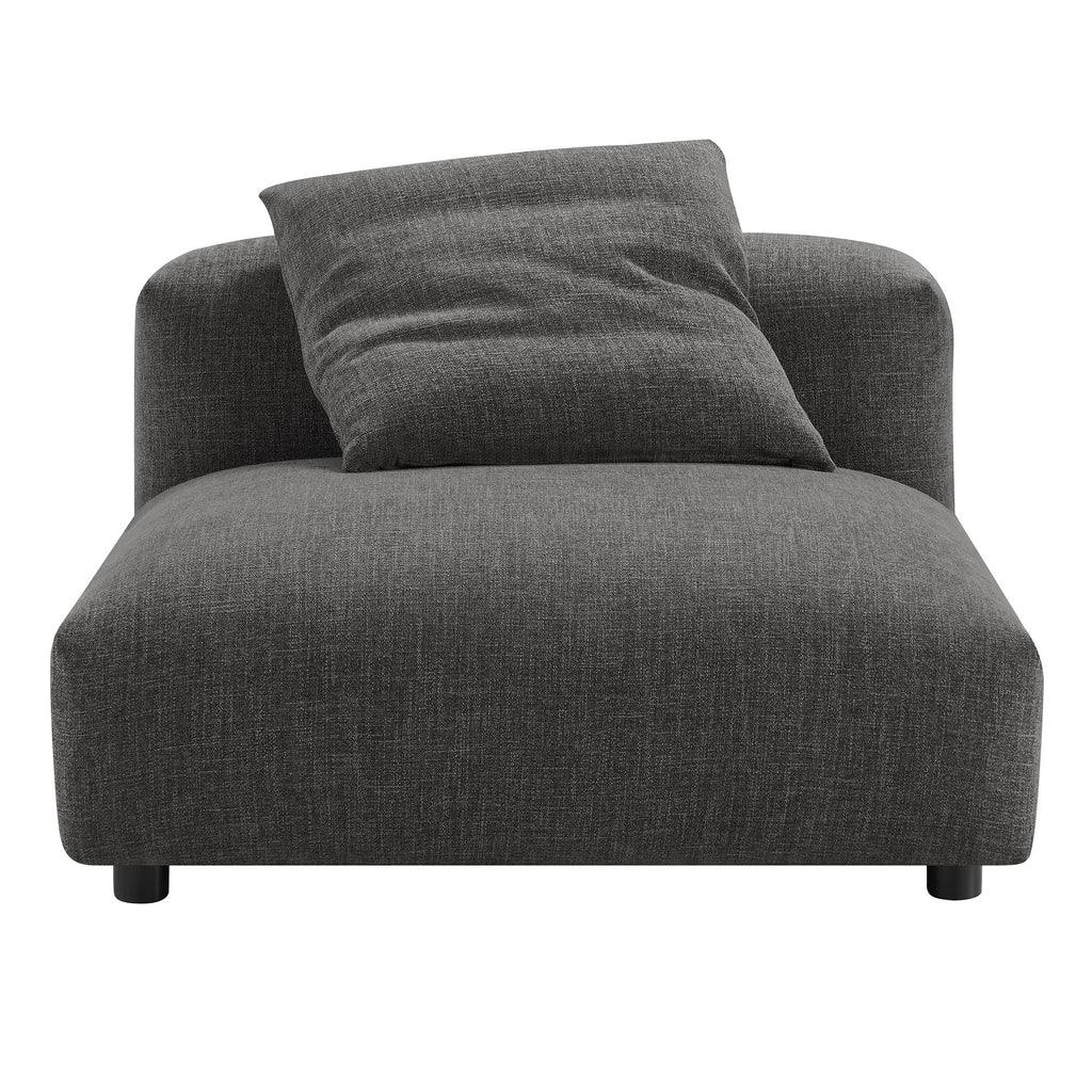 Modway Solace Modular Upholstered Fabric Armless Chair and Ottoman Set FredCo