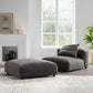 Modway Solace Modular Upholstered Fabric Armless Chair and Ottoman Set FredCo
