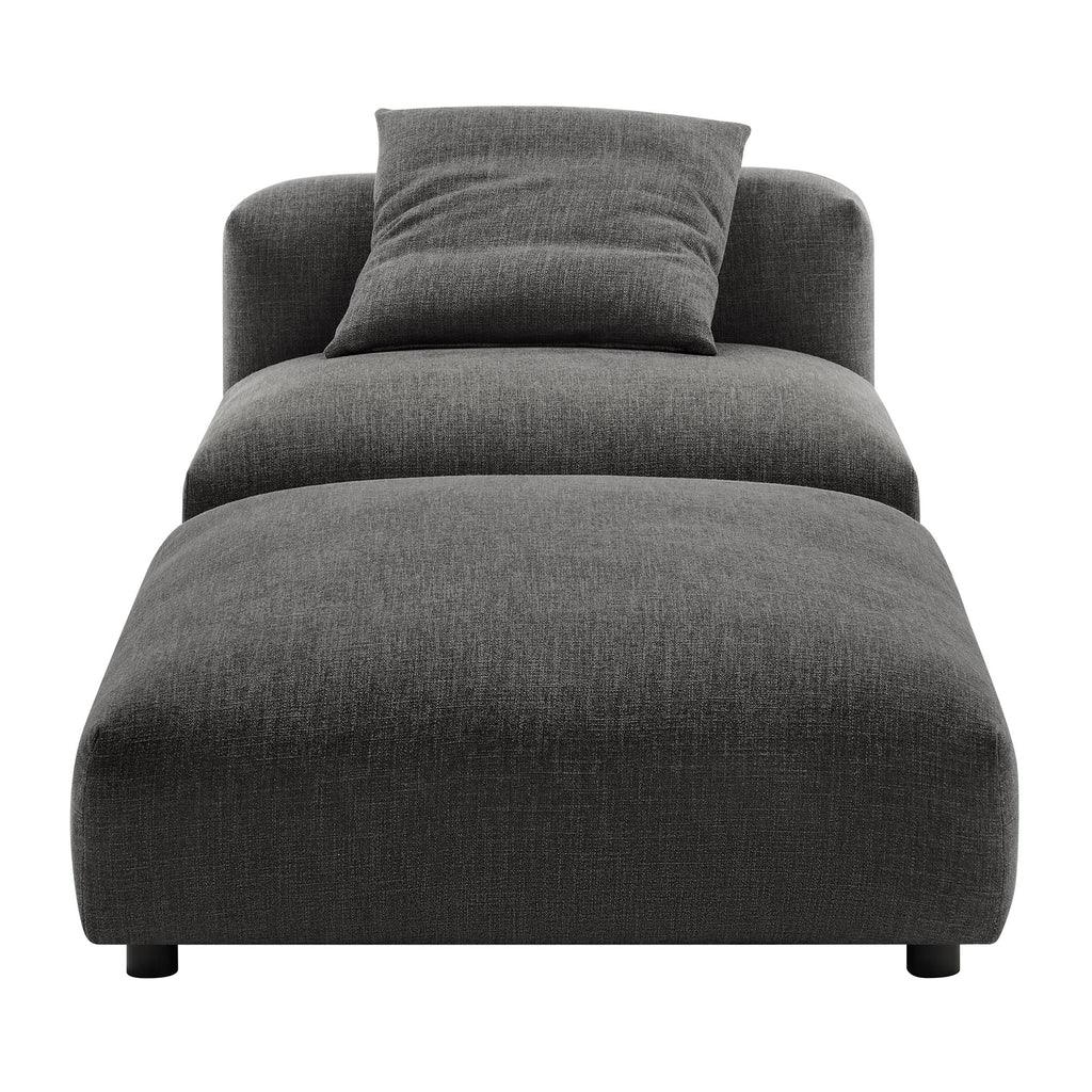 Modway Solace Modular Upholstered Fabric Armless Chair and Ottoman Set FredCo