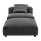 Modway Solace Modular Upholstered Fabric Armless Chair and Ottoman Set FredCo