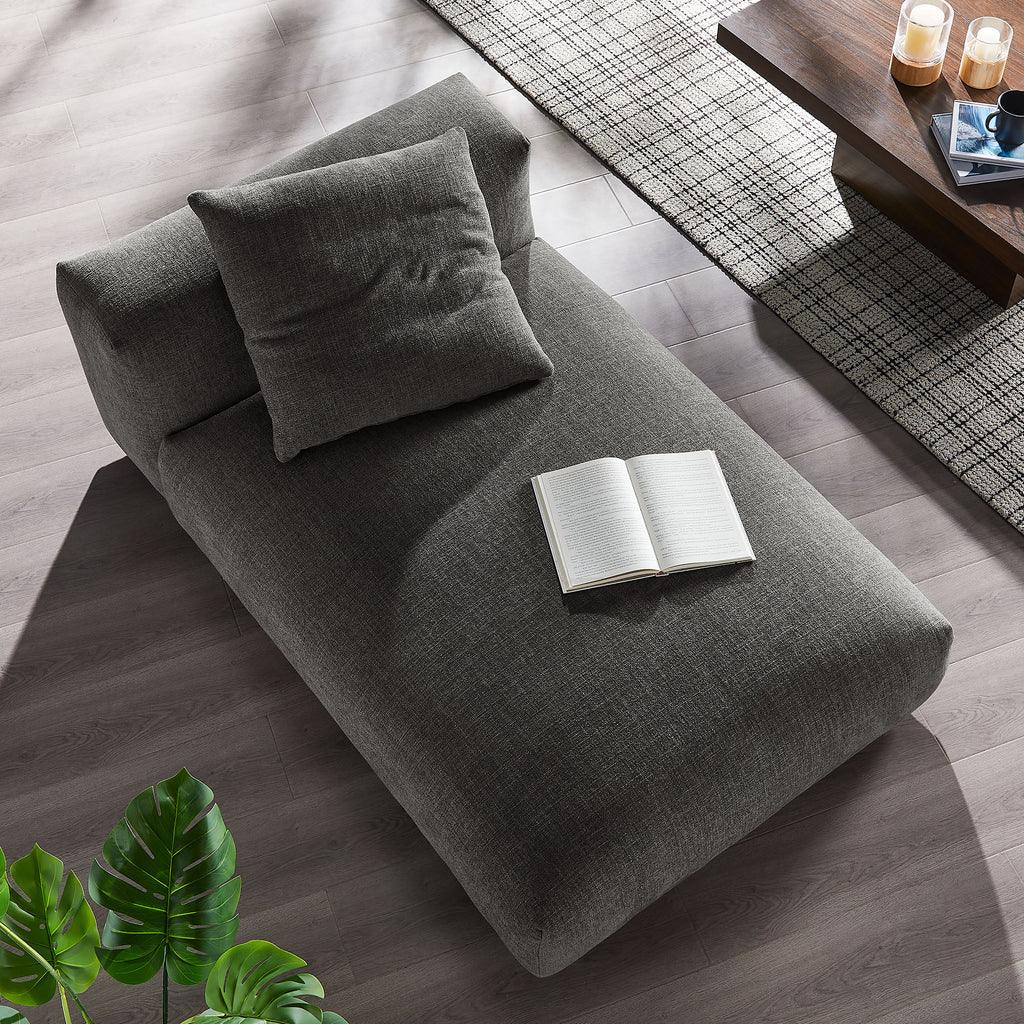 Modway Solace Modular Upholstered Fabric Armless Chaise Lounge FredCo