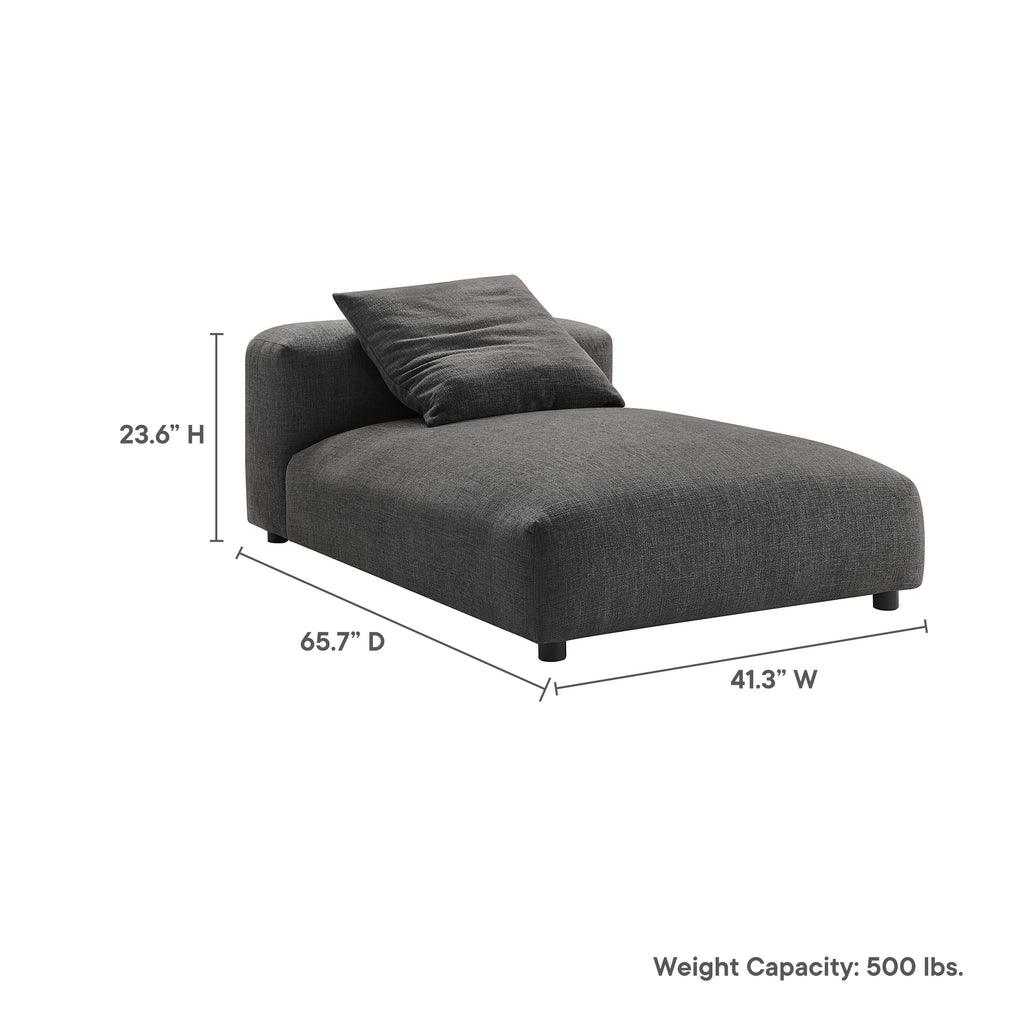 Modway Solace Modular Upholstered Fabric Armless Chaise Lounge FredCo