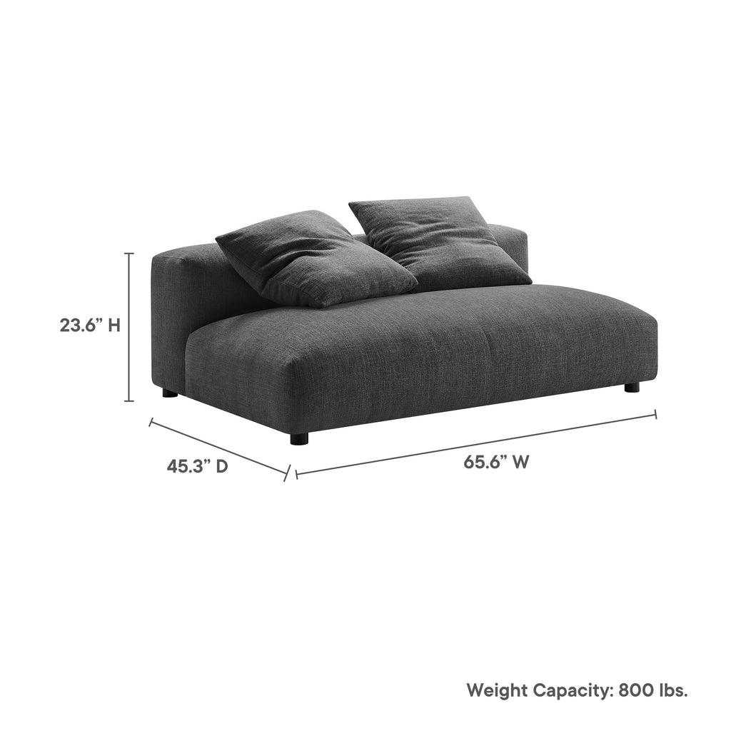 Modway Solace Modular Upholstered Fabric Armless Loveseat FredCo