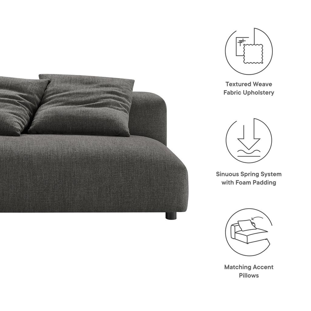 Modway Solace Modular Upholstered Fabric Armless Loveseat FredCo