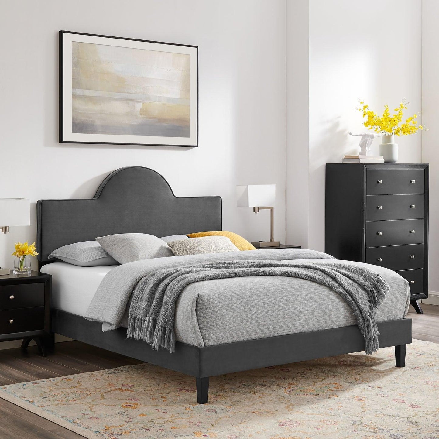 Modway Soleil Performance Velvet Full Bed FredCo