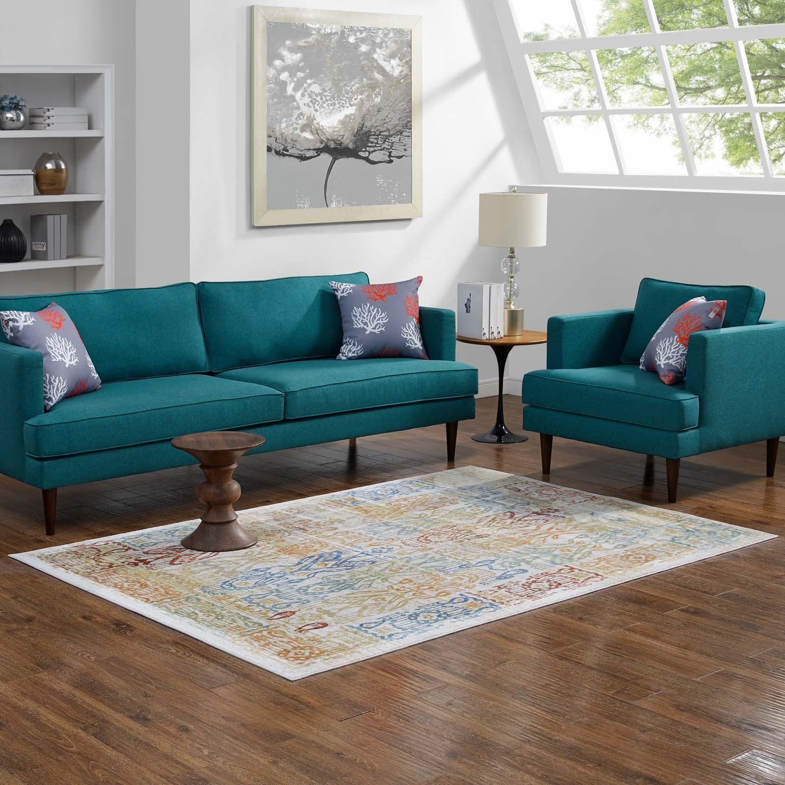Modway Solimar Distressed Southwestern Aztec Area Rug FredCo