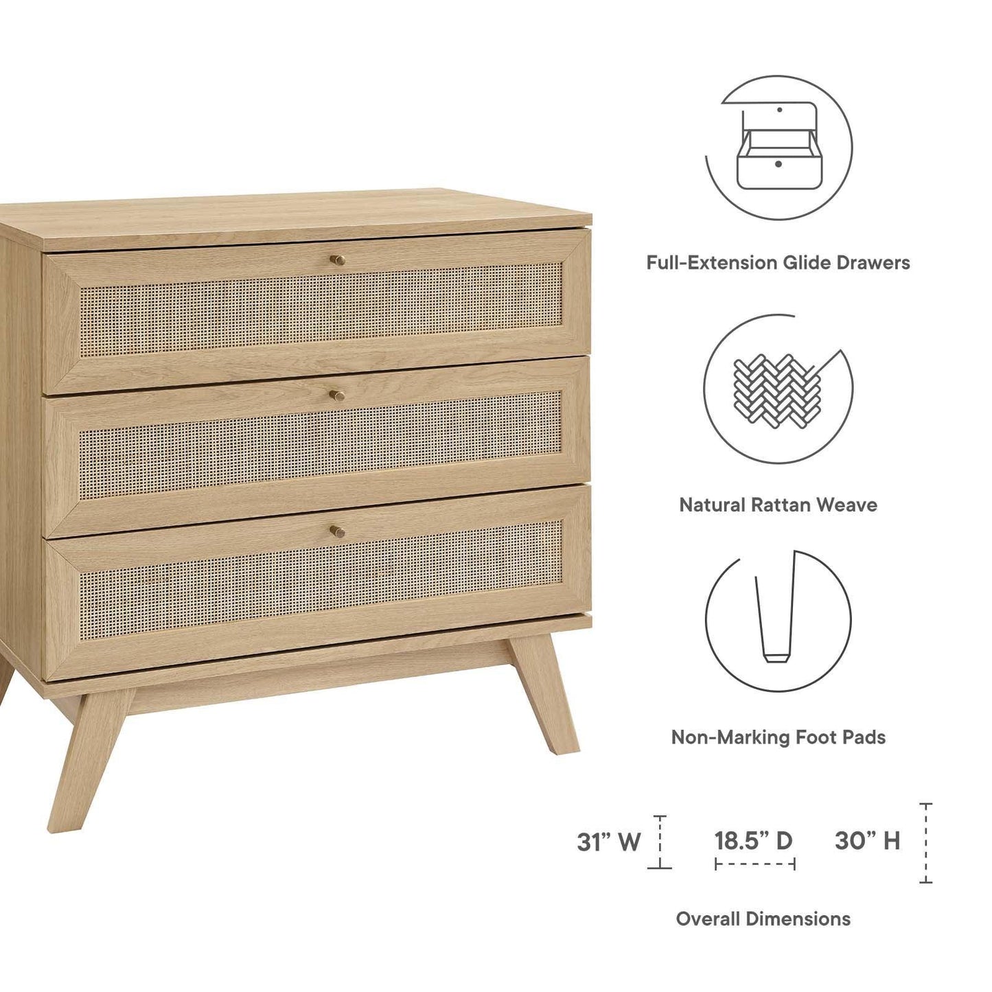 Modway Soma 3-Drawer Dresser FredCo