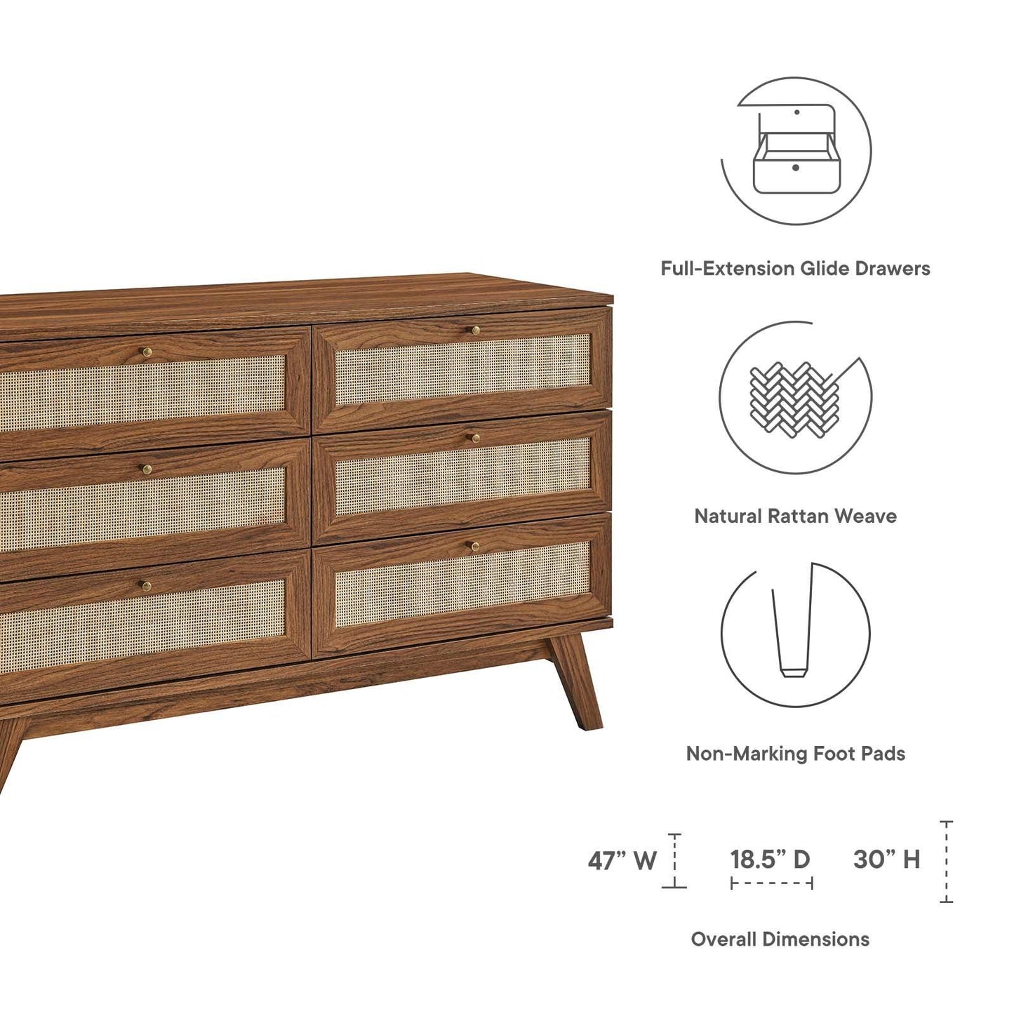 Modway Soma 6-Drawer Dresser, MOD-7053 FredCo