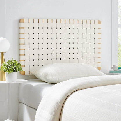 Modway Sparta Wall-Mount Vegan Leather Weave Headboard FredCo