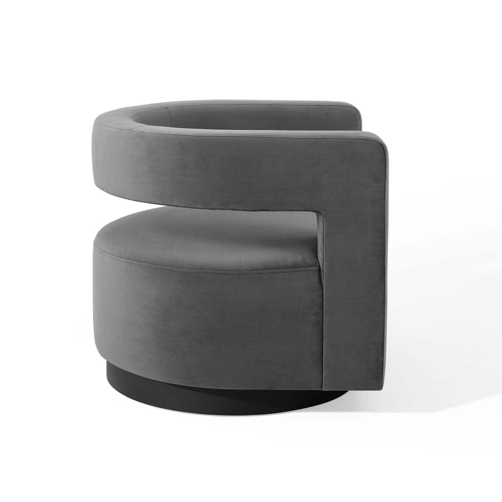 Modway Spin Cutaway Performance Velvet Swivel Armchair FredCo