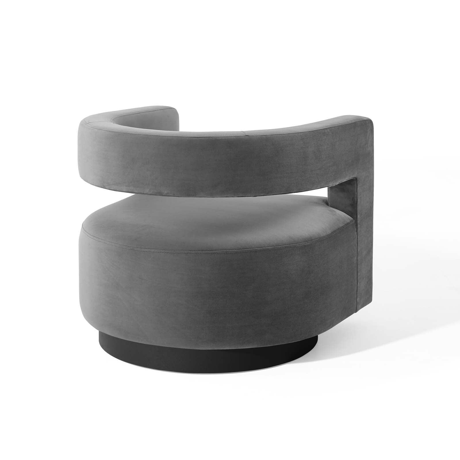 Modway Spin Cutaway Performance Velvet Swivel Armchair FredCo