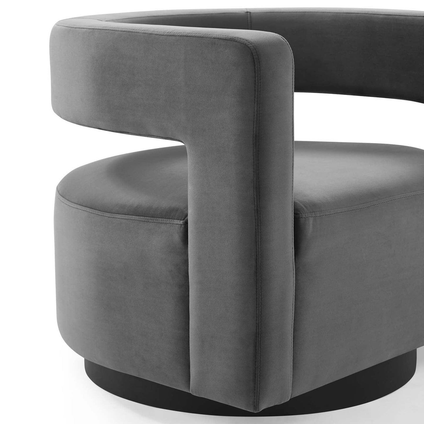 Modway Spin Cutaway Performance Velvet Swivel Armchair FredCo