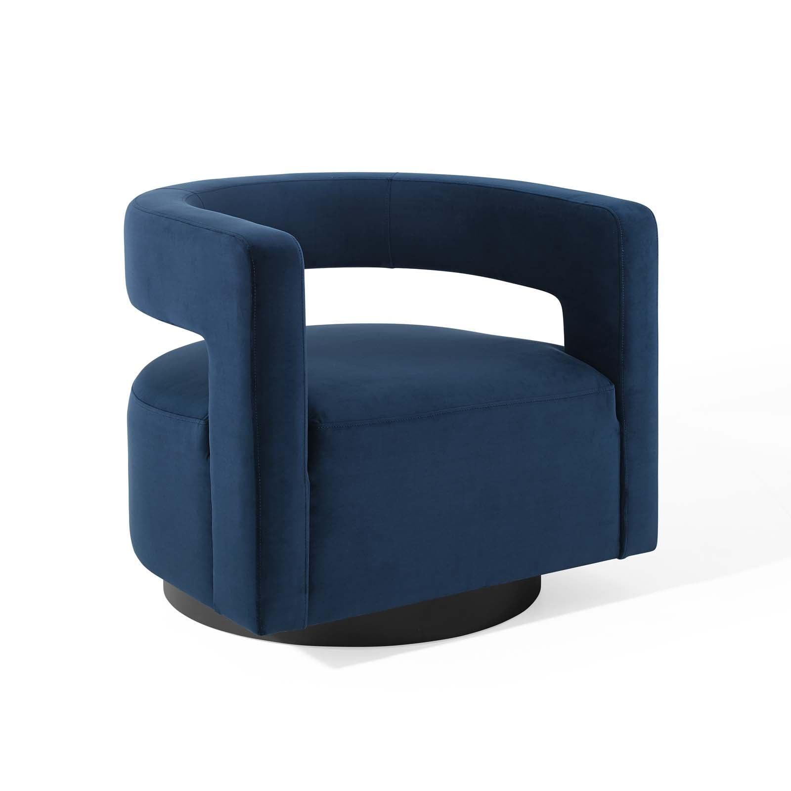 Modway Spin Cutaway Performance Velvet Swivel Armchair FredCo