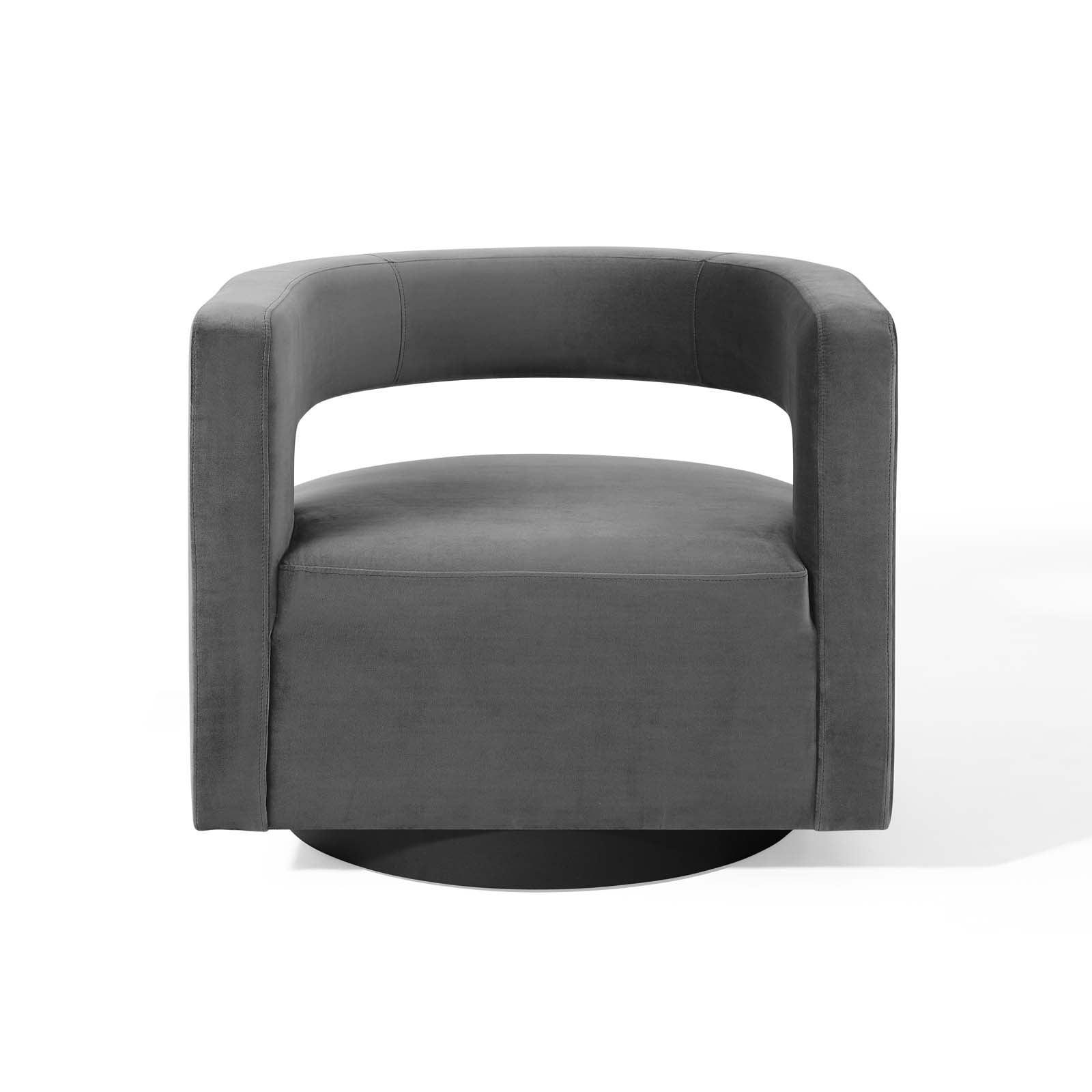 Modway Spin Cutaway Performance Velvet Swivel Armchair FredCo