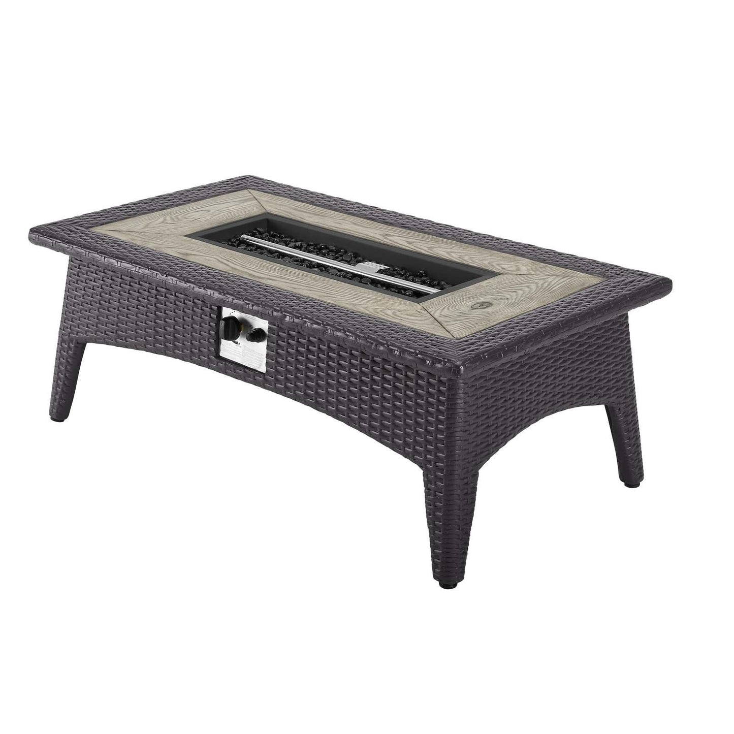 Modway Splendor 43.5" Rectangle Outdoor Patio Fire Pit Table FredCo