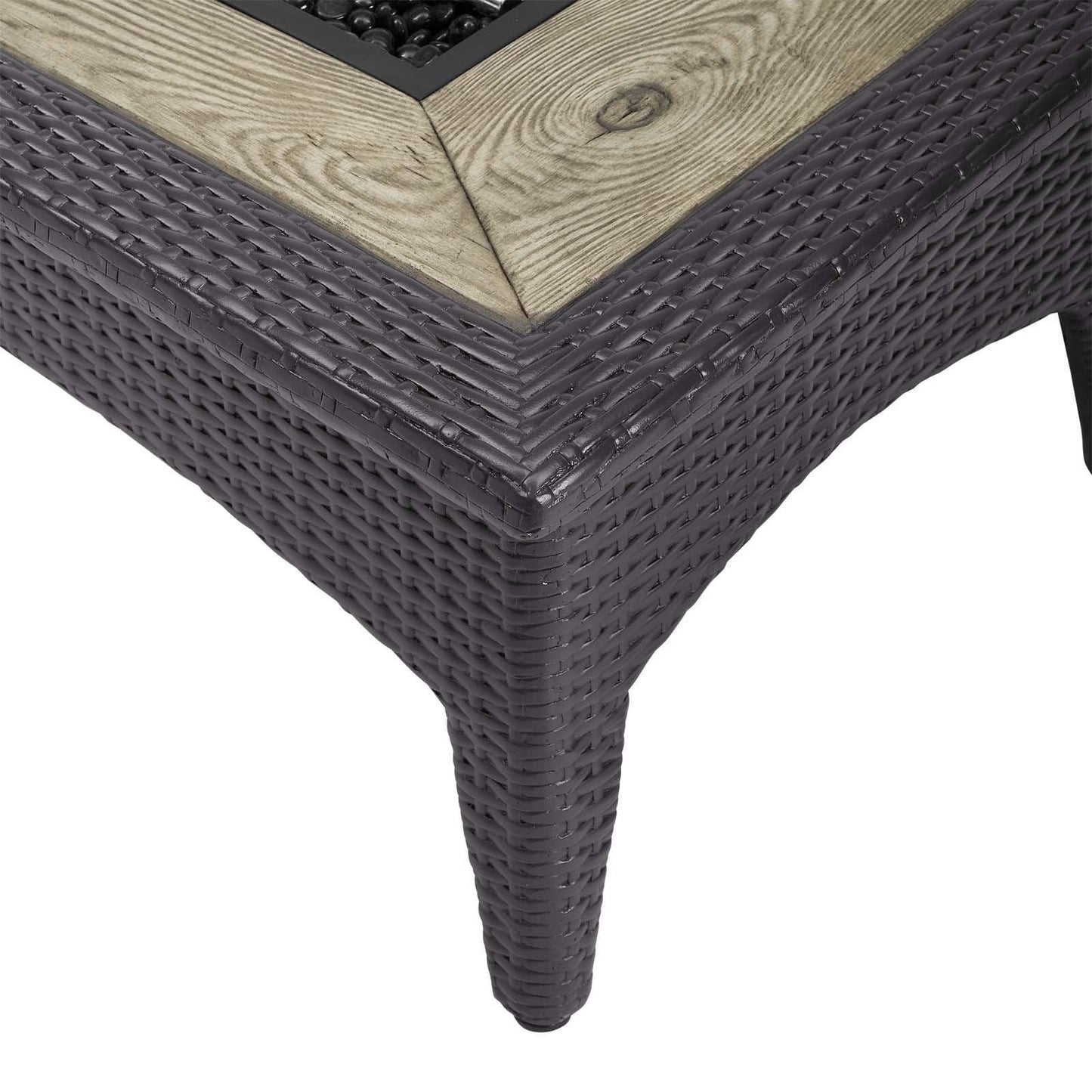 Modway Splendor 43.5" Rectangle Outdoor Patio Fire Pit Table FredCo