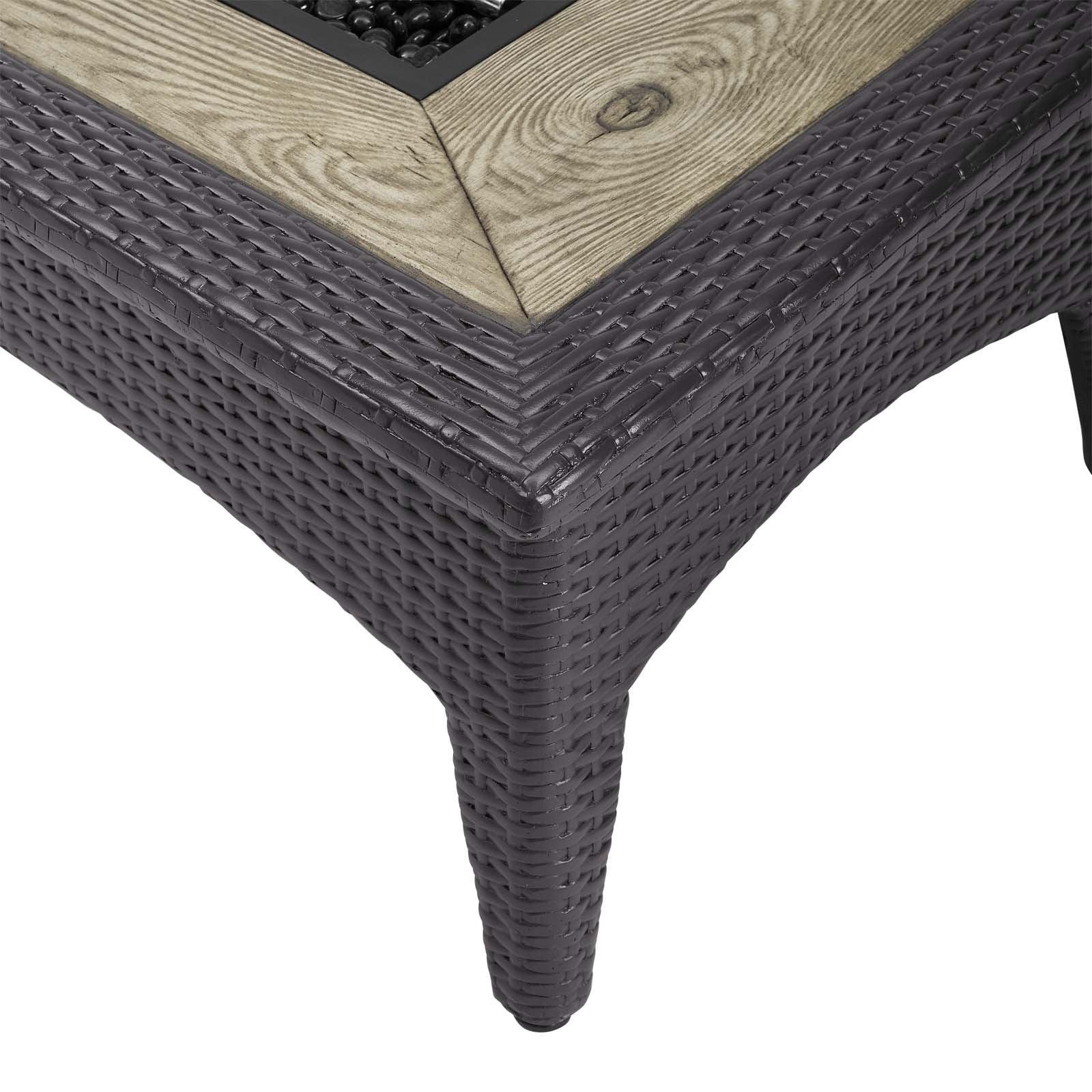 Modway Splendor 43.5" Rectangle Outdoor Patio Fire Pit Table FredCo