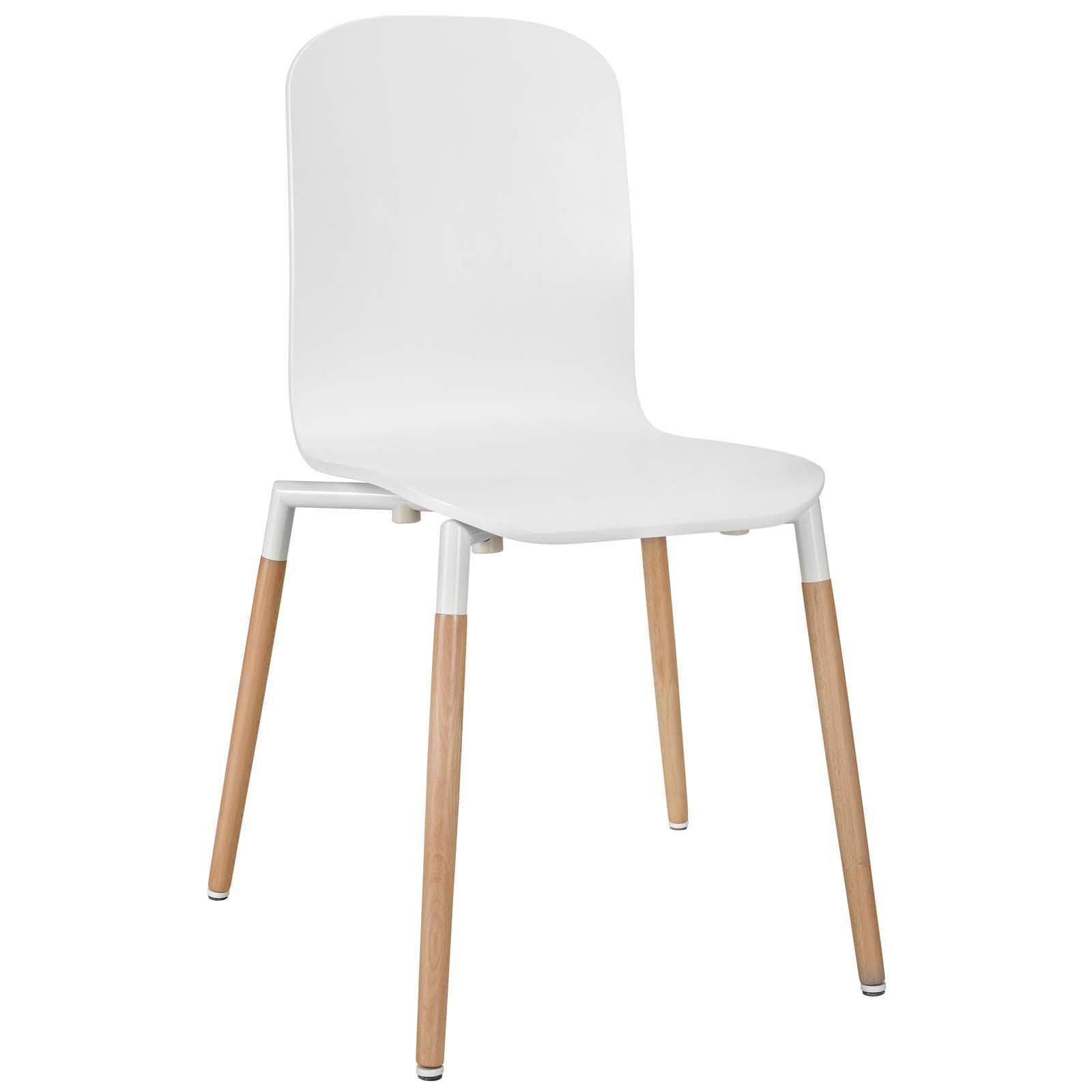Modway Stack Dining Chairs and Table Wood Set of 5 FredCo