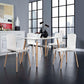 Modway Stack Dining Chairs and Table Wood Set of 5 FredCo